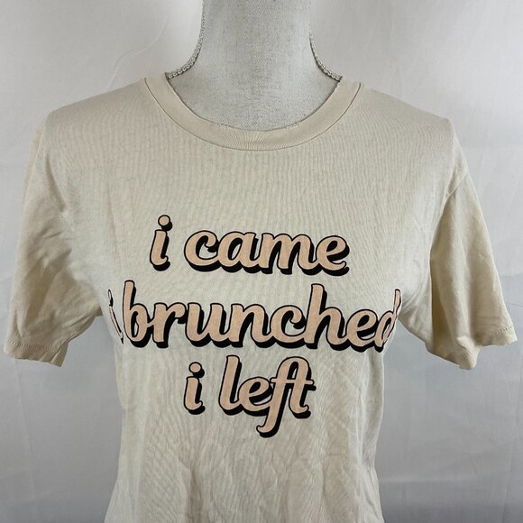 Wildfox Graphic T-Shirt M Cream I Came I Brunched I Left Salt Short Sleeve New - Picture 3 of 11
